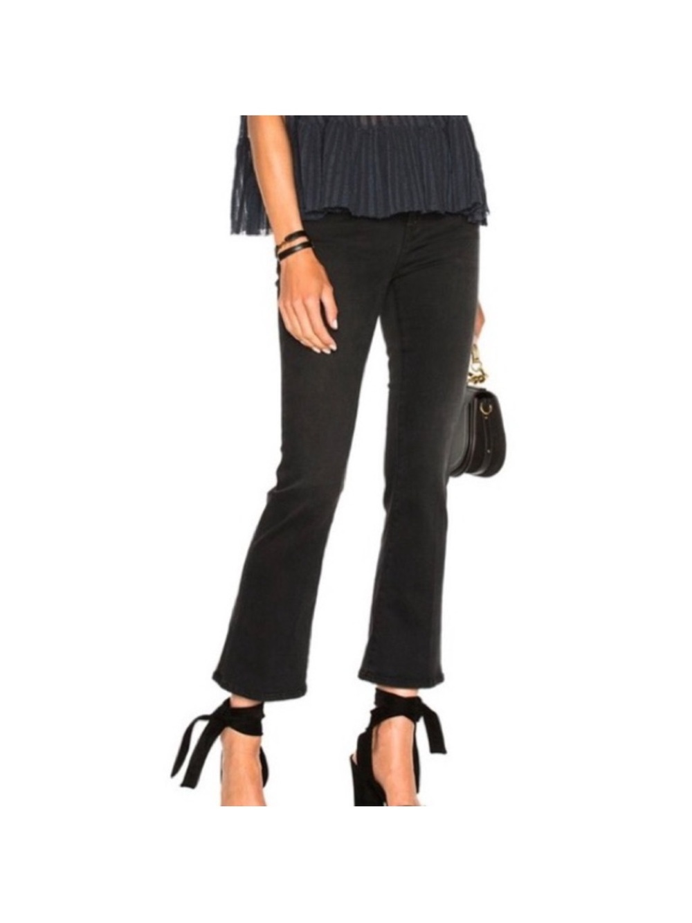 FRAME Denim Jeans mini la crop boot jeans black size 29